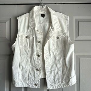Jag White Cotton Denim Vest L